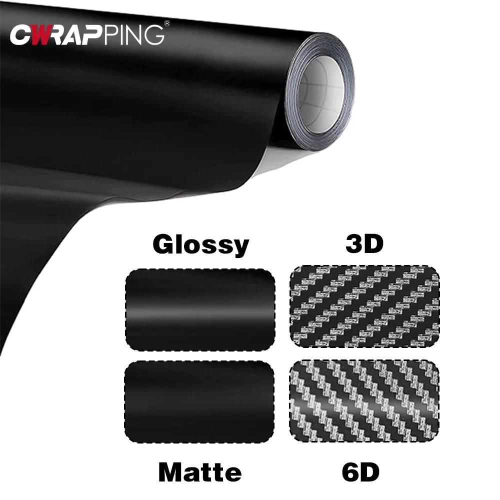 Car Accessories Tape - カーボンファイバーマット光沢のある黒の車のビニールラップ防水自己粘着ステッカーオートバイのラップトップ電話カーアクセサリー用