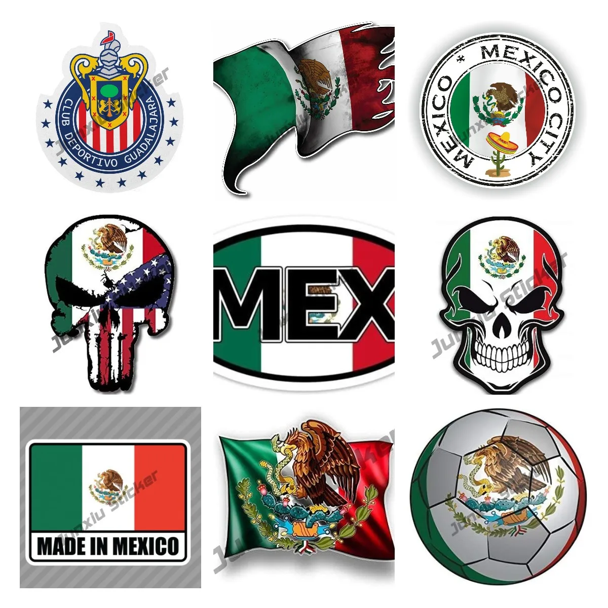 Car Accessories Malaysia - ラウンドシールメキシコビニール国ステッカーデカール車のバンパー壁ラップトップトラックステッカーメキシコ国旗スカルビニールデカールメキシコ