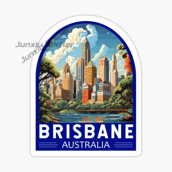 Car Accessories Brisbane - オーストラリアブリスベン旗ビニール自己粘着車ステッカー風景旅行カーアクセサリー装飾デカール