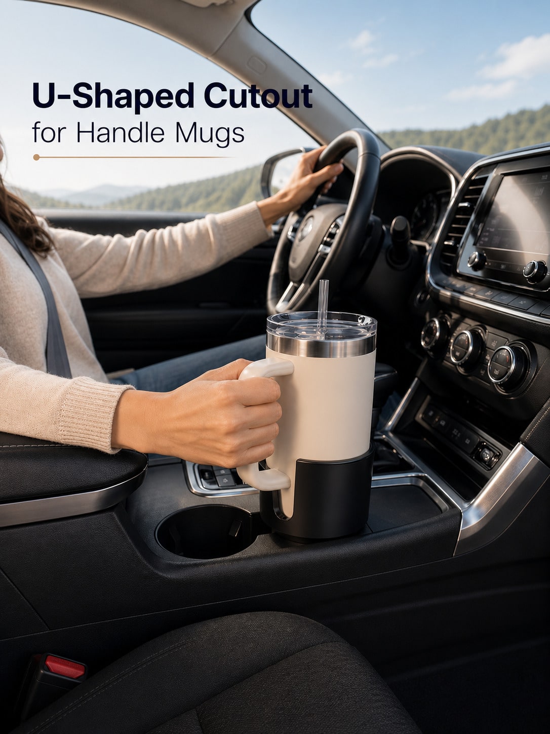 車用カップホルダーエキスパンダーアダプター（32-40オンス - Car Cup Holder Expander のレビューと価格