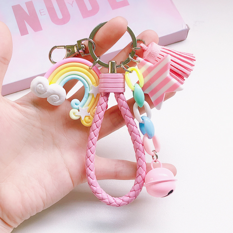 シリコーンキーリング女性のためのかわいいシェルレインボーキー - Car Accessories Wholesale のレビューと価格