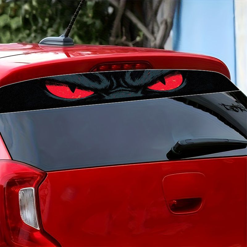 車のフロントガラス用サンバイザーバナーデカール 悪魔の赤い目 - Car Accessories Tape のレビューと価格