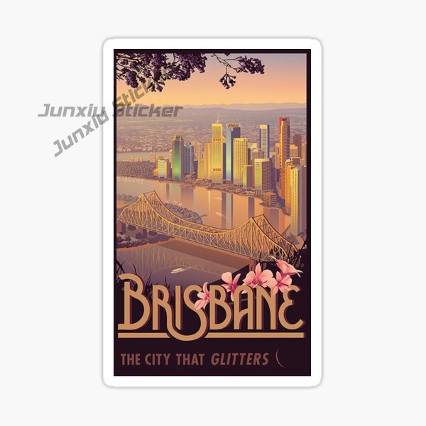 オーストラリアブリスベン旗ビニール自己粘着車ステッカー風景旅 - Car Accessories Brisbane のレビューと価格