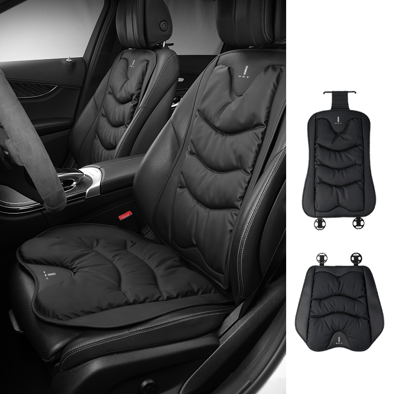 車のフロントリアシートカバー革クッション背もたれ保護マットア - Car Accessories Under 500 のレビューと価格