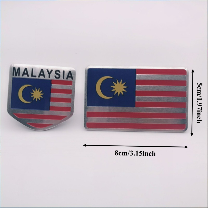 改造金属車ステッカー トルコ マレーシア インドネシア 国旗 - Car Accessories Malaysia のレビューと価格