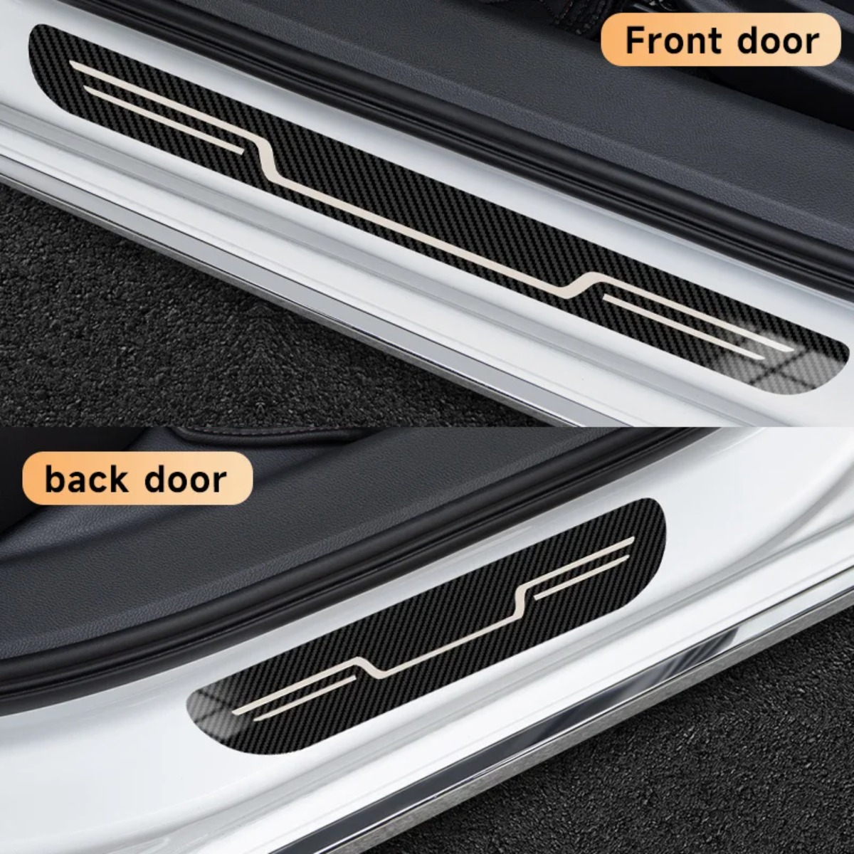 車のドアシルストリップステンレス鋼汚れ防止ステッカーカバー装 - Car Accessories Tape のレビューと価格