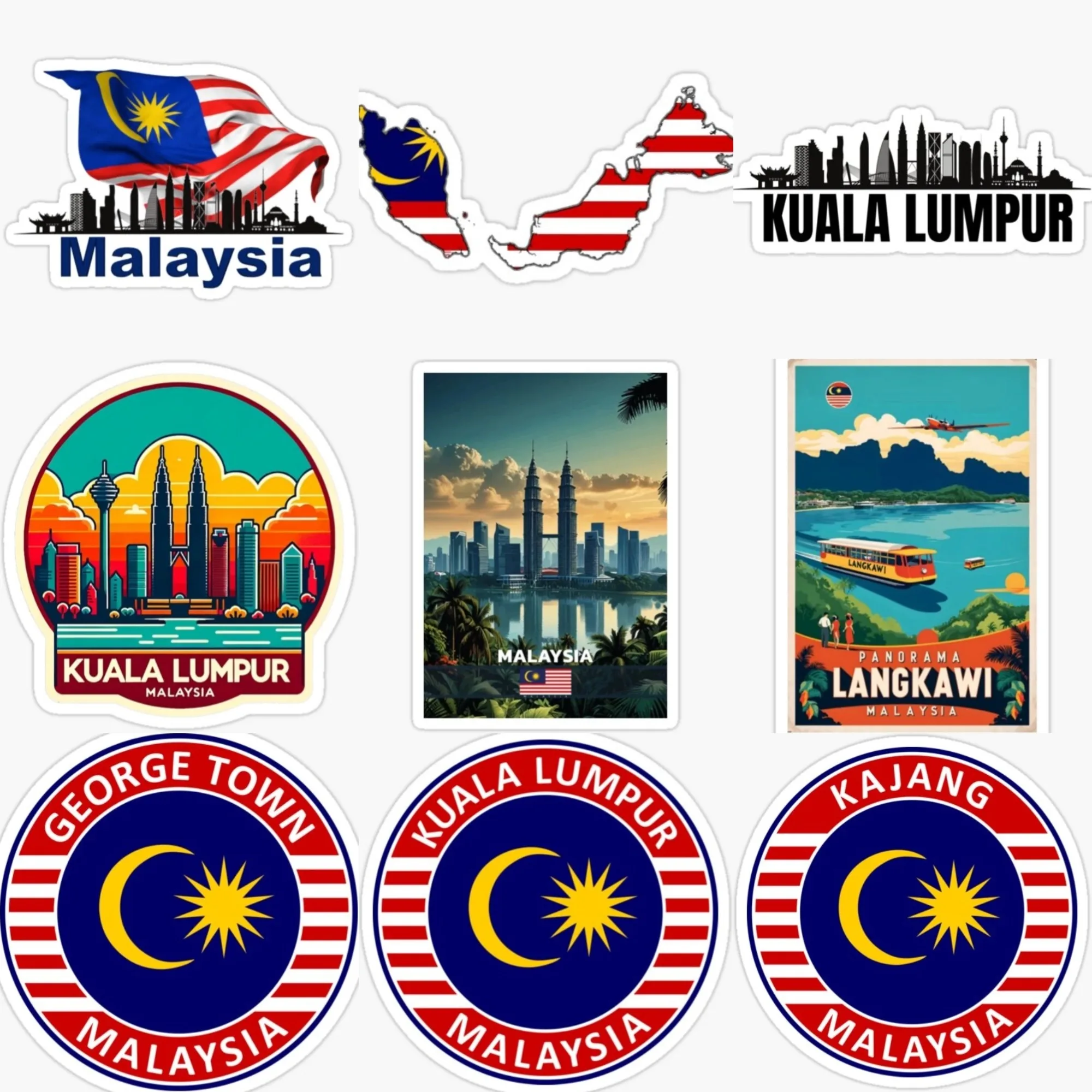マレーシア国旗地図エンブレム風景クリエイティブ PVC ステ - Car Accessories Malaysia のレビューと価格